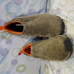Merrell green suede slide on all terrain hiking outdoor shoes